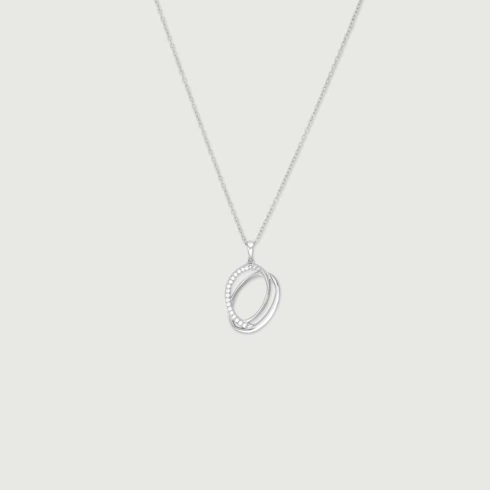 Interlinked Loop Silver Necklace,,hi-res thumbnail 3