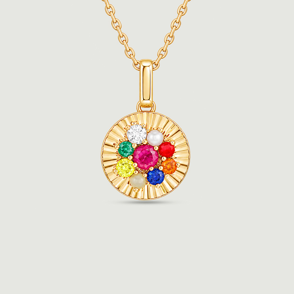 Glowing Navaratna Diamond Pendant