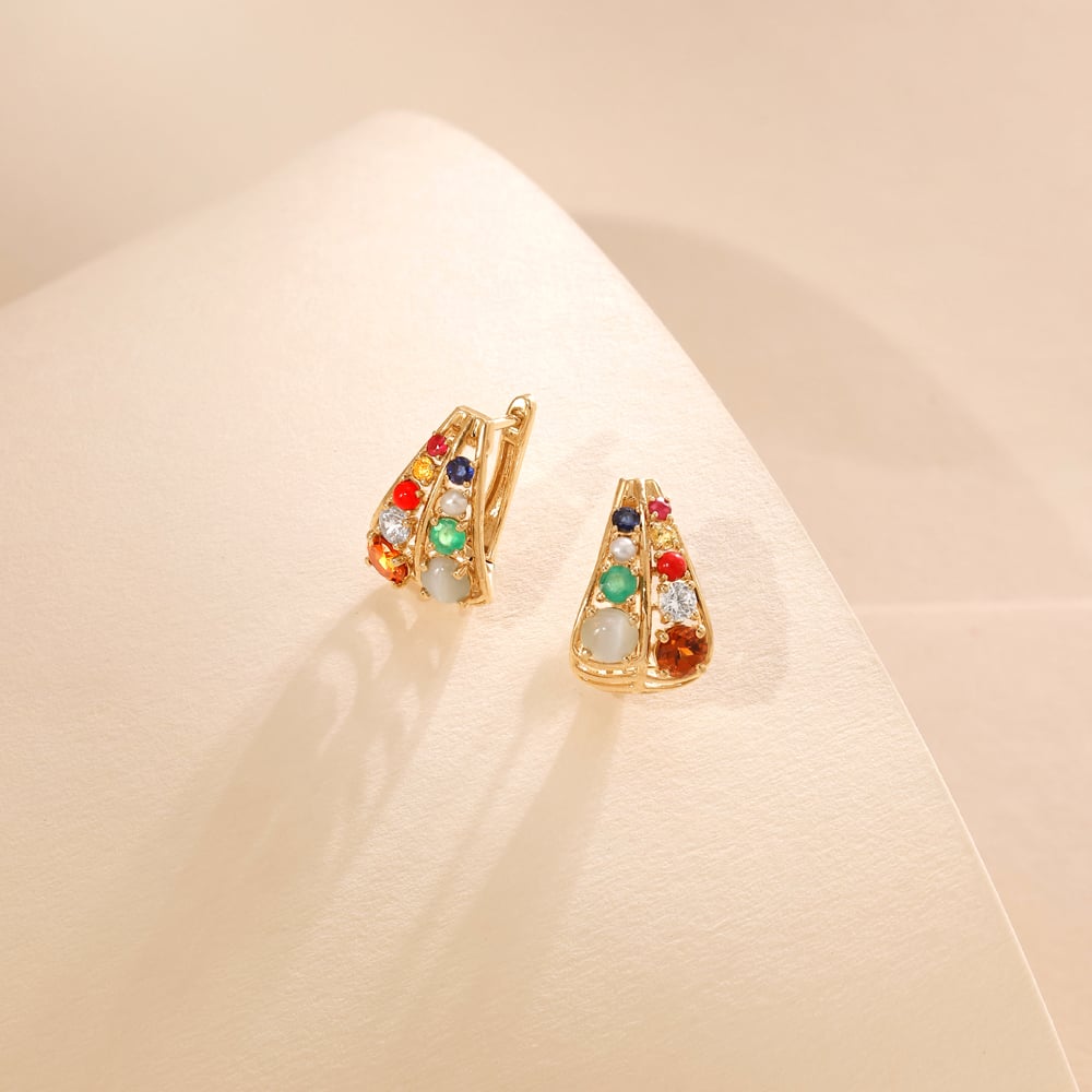 Vibrant Parallel Gold Hoop Earrings