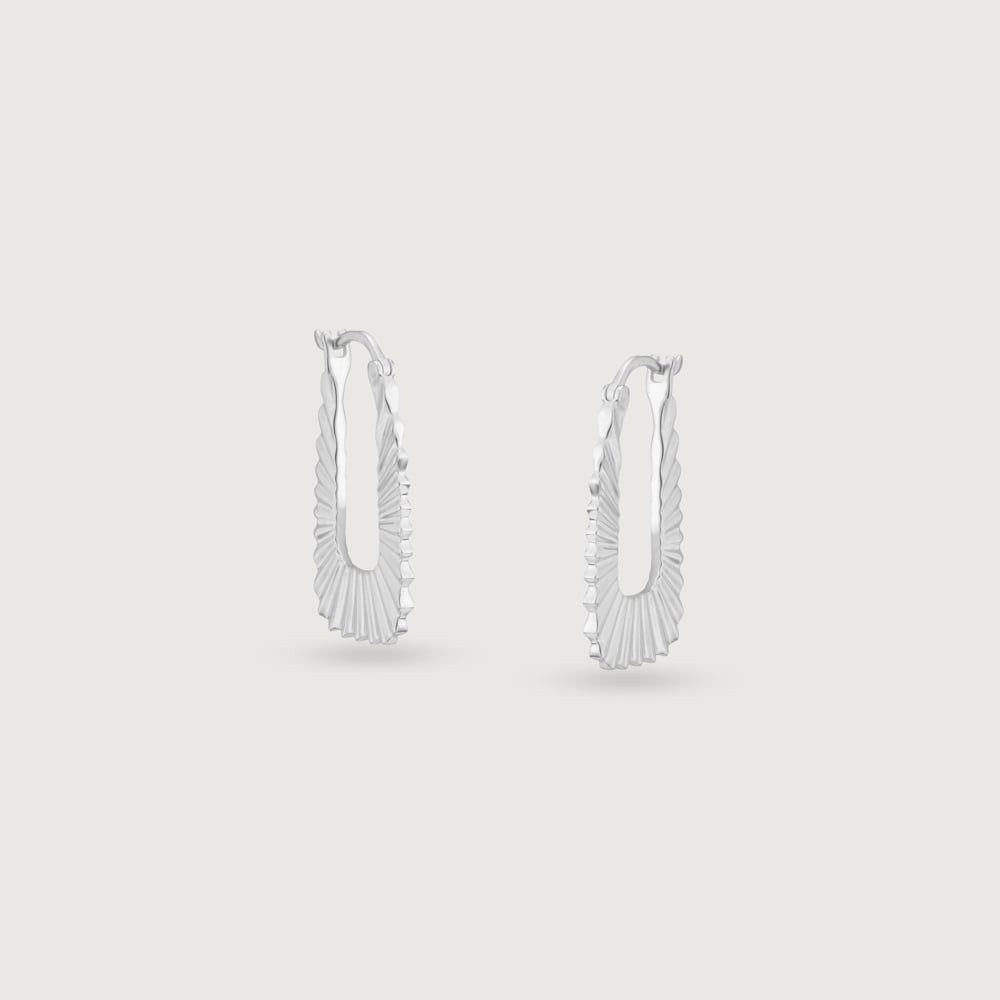 Radiant Wave Silver Hoop Earrings,,hi-res thumbnail 3