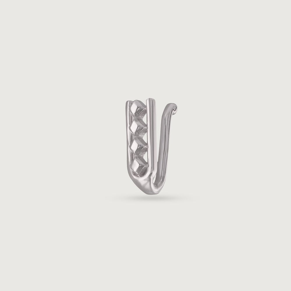 Playful Lattice Silver Nose Pin,,hi-res thumbnail 3