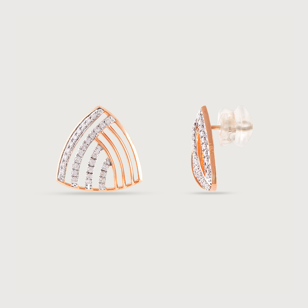 Radiant Grace Gold & Diamond Stud Earrings,,hi-res thumbnail 3