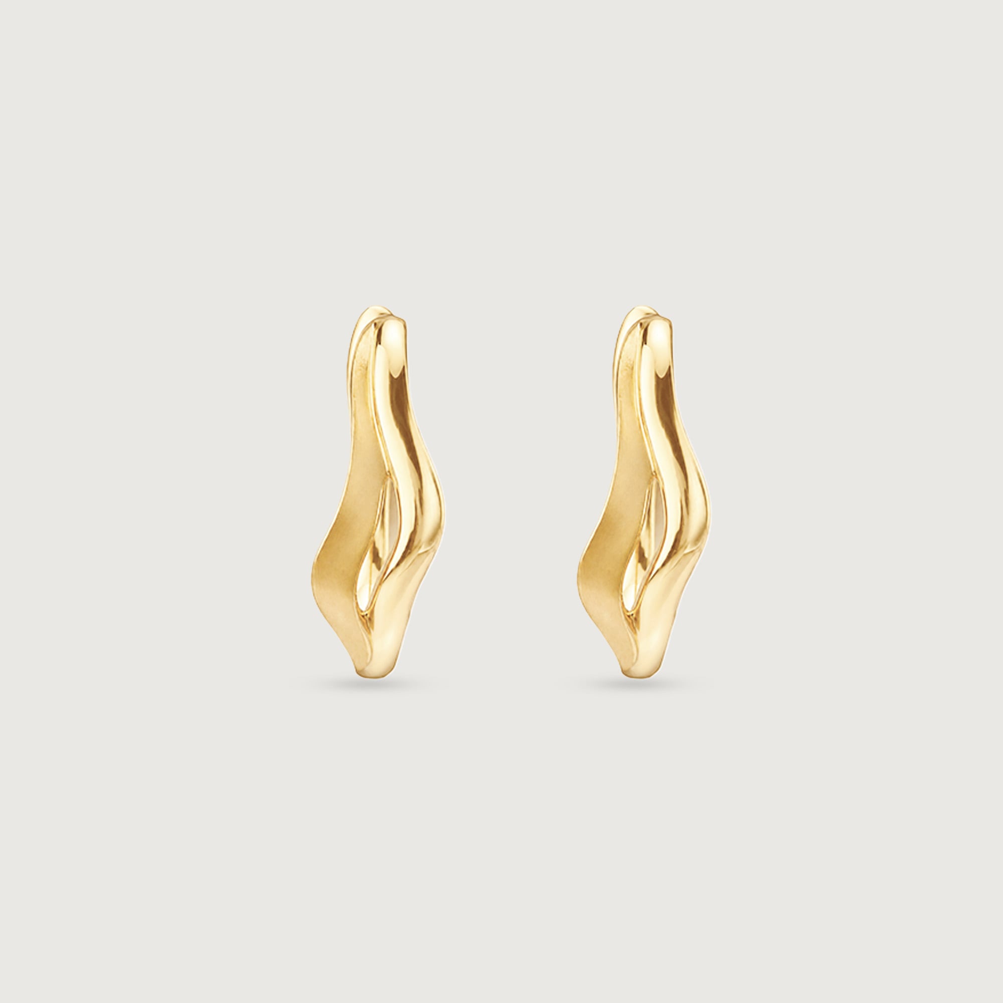 Sculpted Flow Gold Hoop Earrings