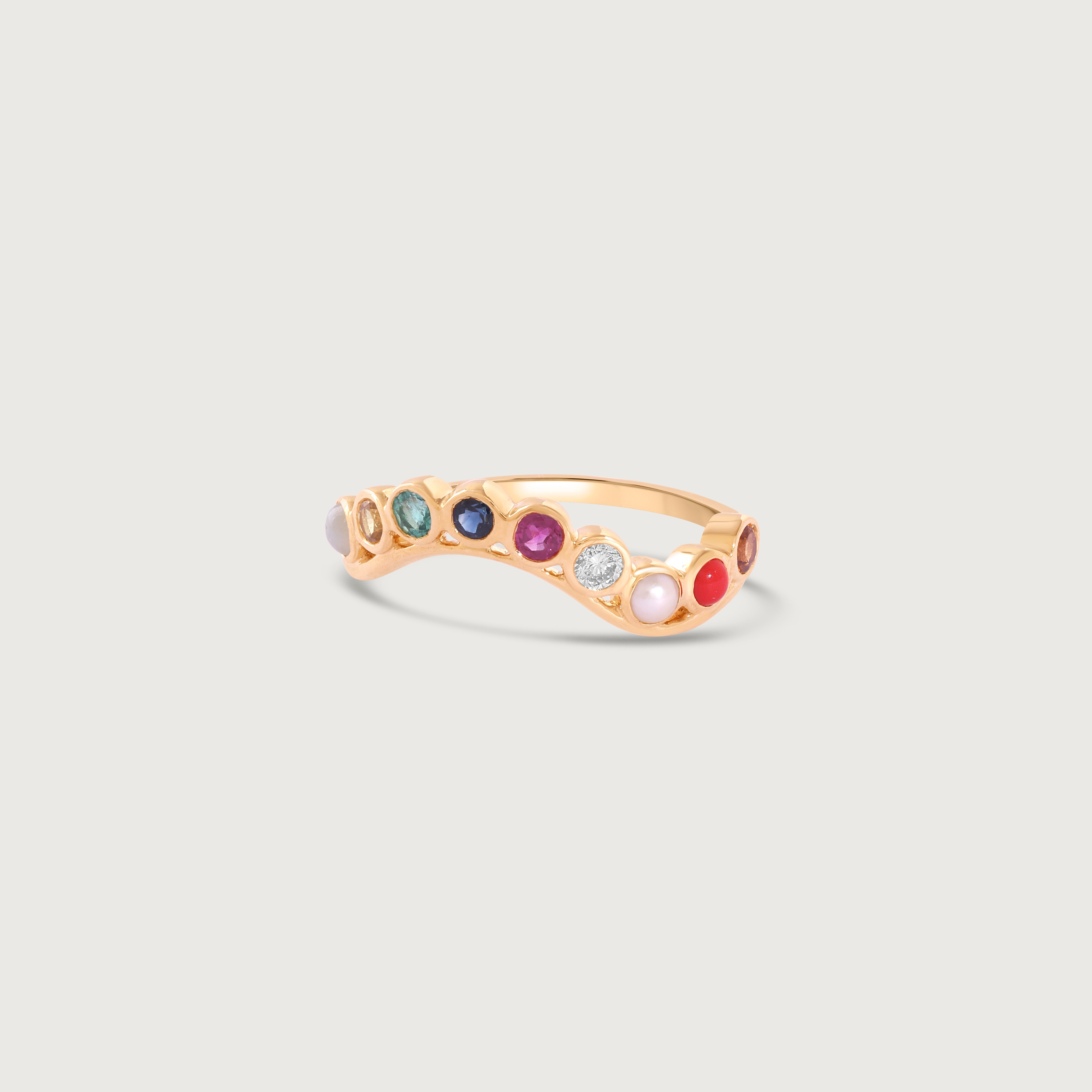 Navratna Aura Diamond Ring,,hi-res thumbnail 3
