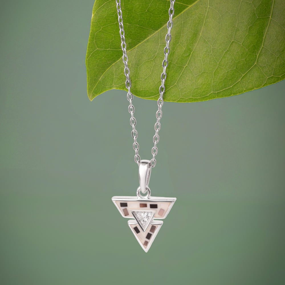 Bold Geometric Silver Pendant