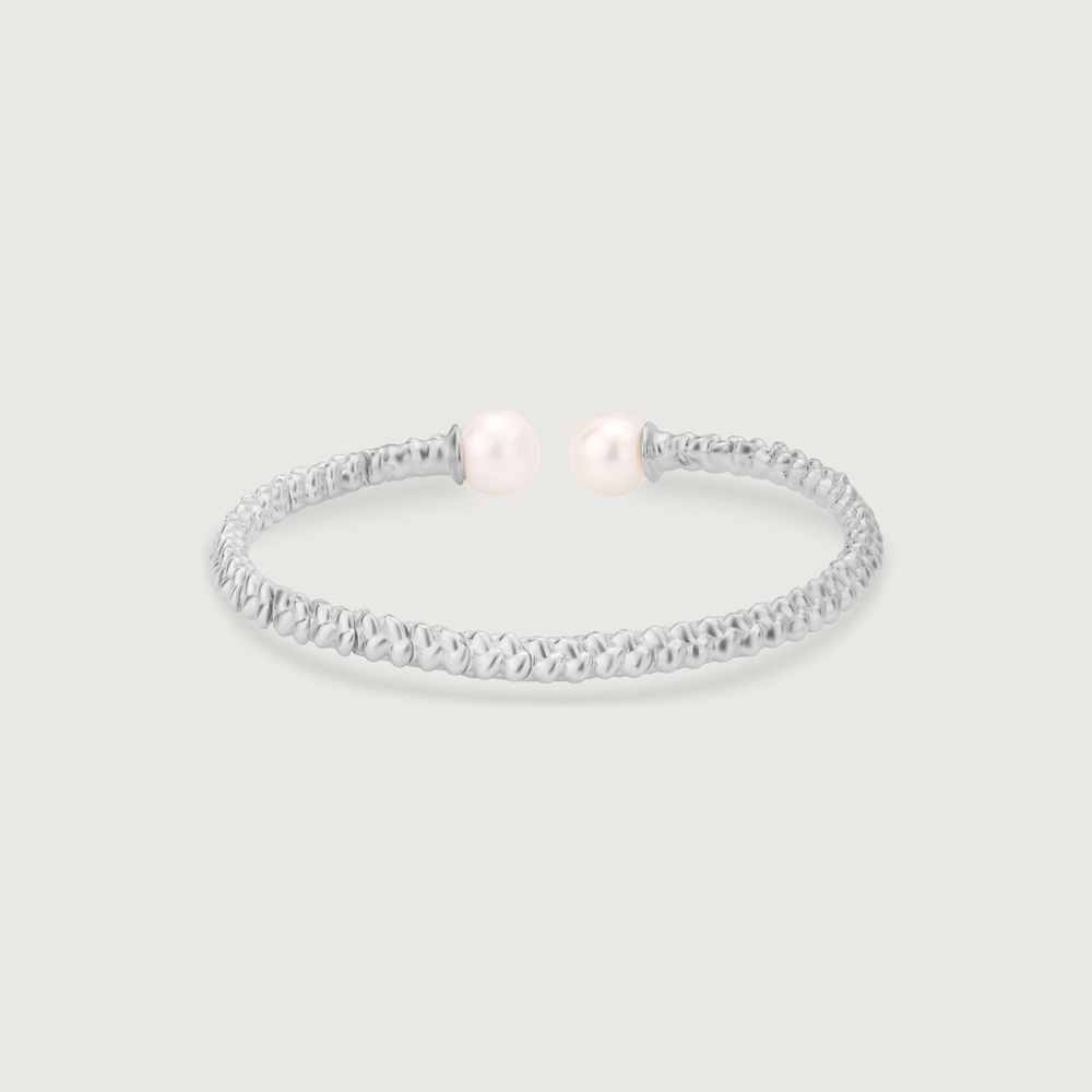 Chic Braided Pearl Silver Bangle,,hi-res thumbnail 3