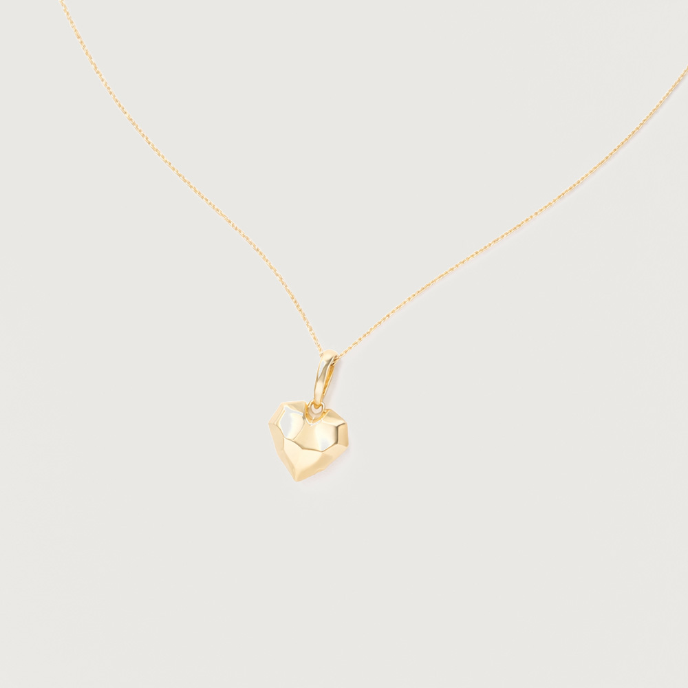 Faceted Heart Gold Pendant,,hi-res thumbnail 5
