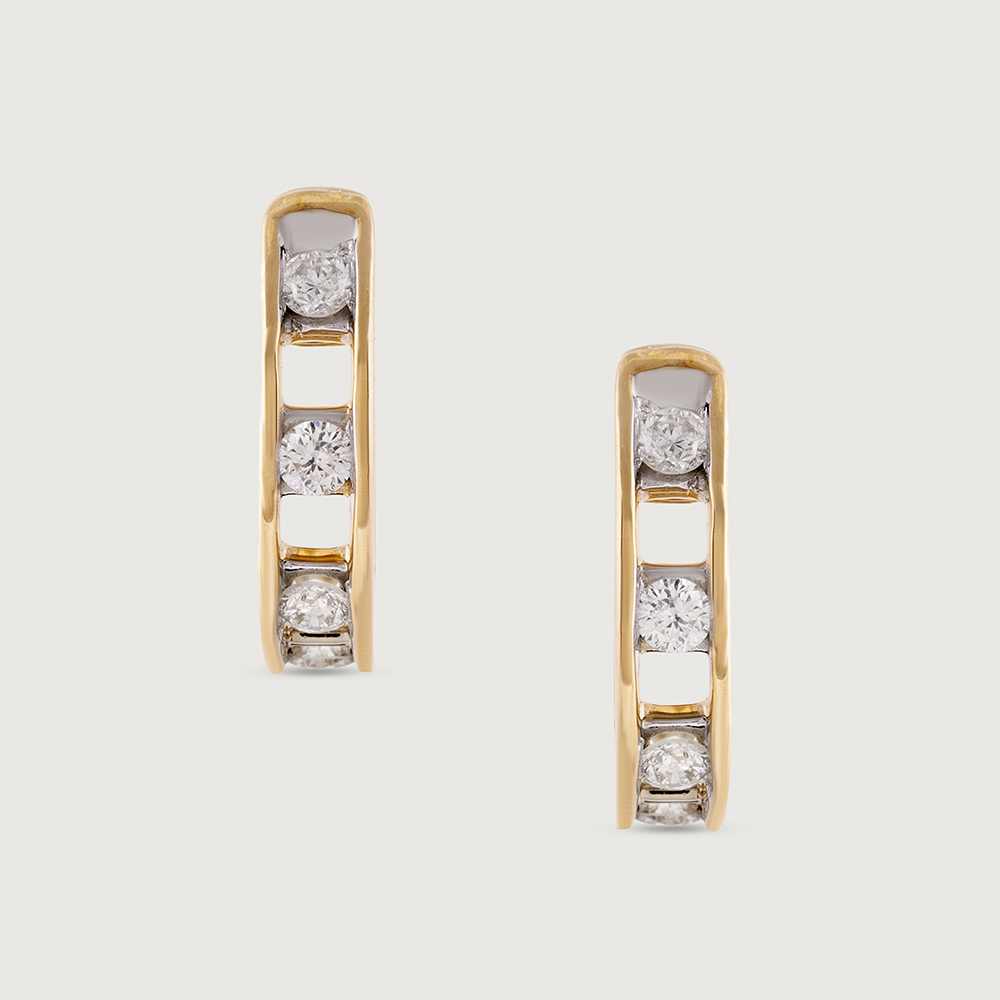 Edgy Radiant Diamond Hoop Earrings,,hi-res thumbnail 3