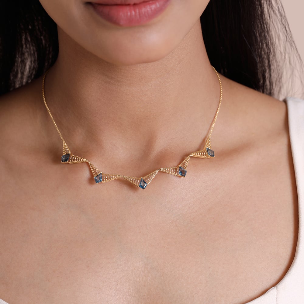 Azure Rays Topaz Gold Necklace,,hi-res thumbnail 2