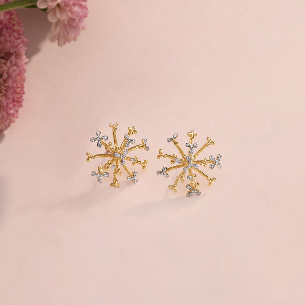 Buy Filigree Florets Diamond Stud Earrings Online | Mia by Tanishq