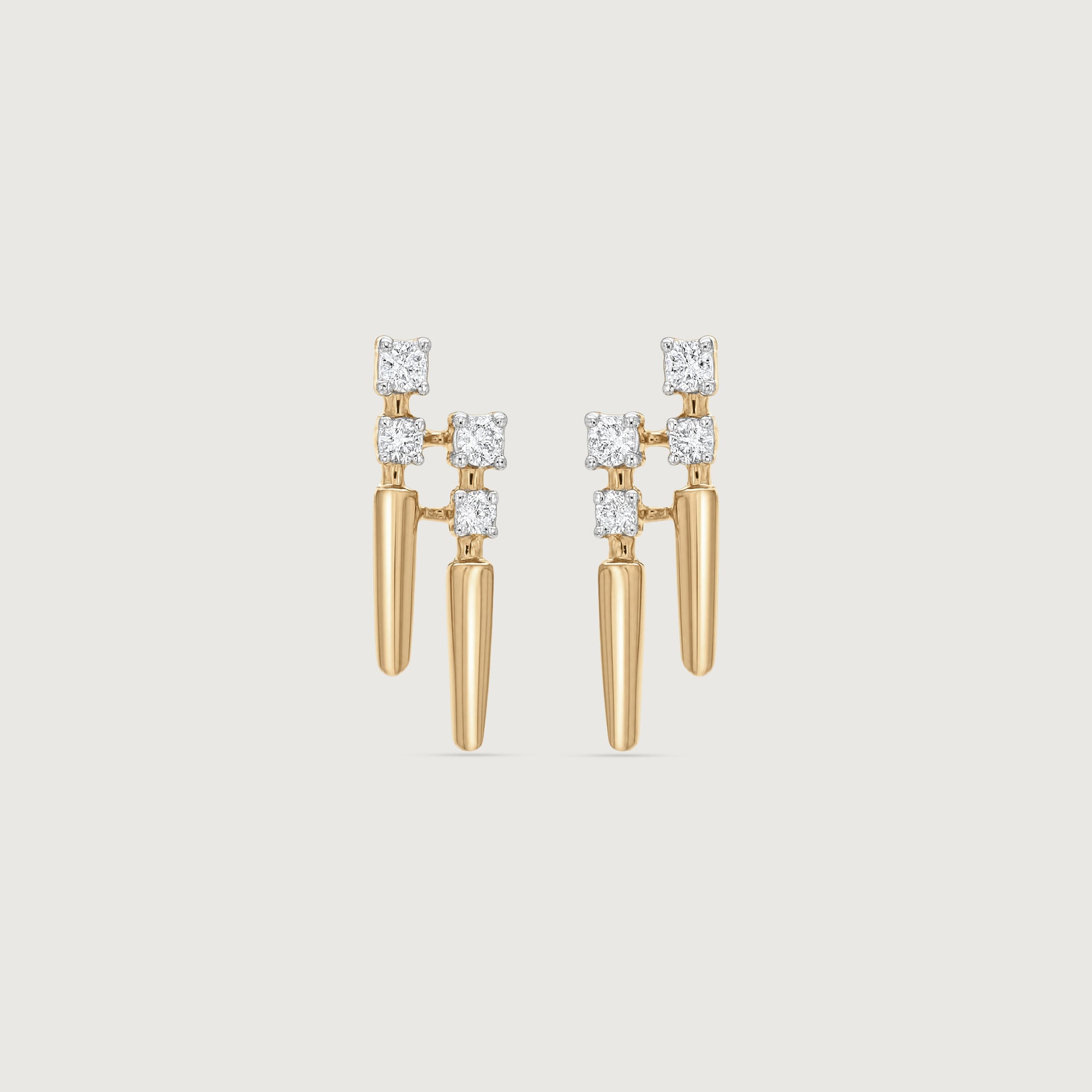 Linear Shift Diamond Stud Earrings