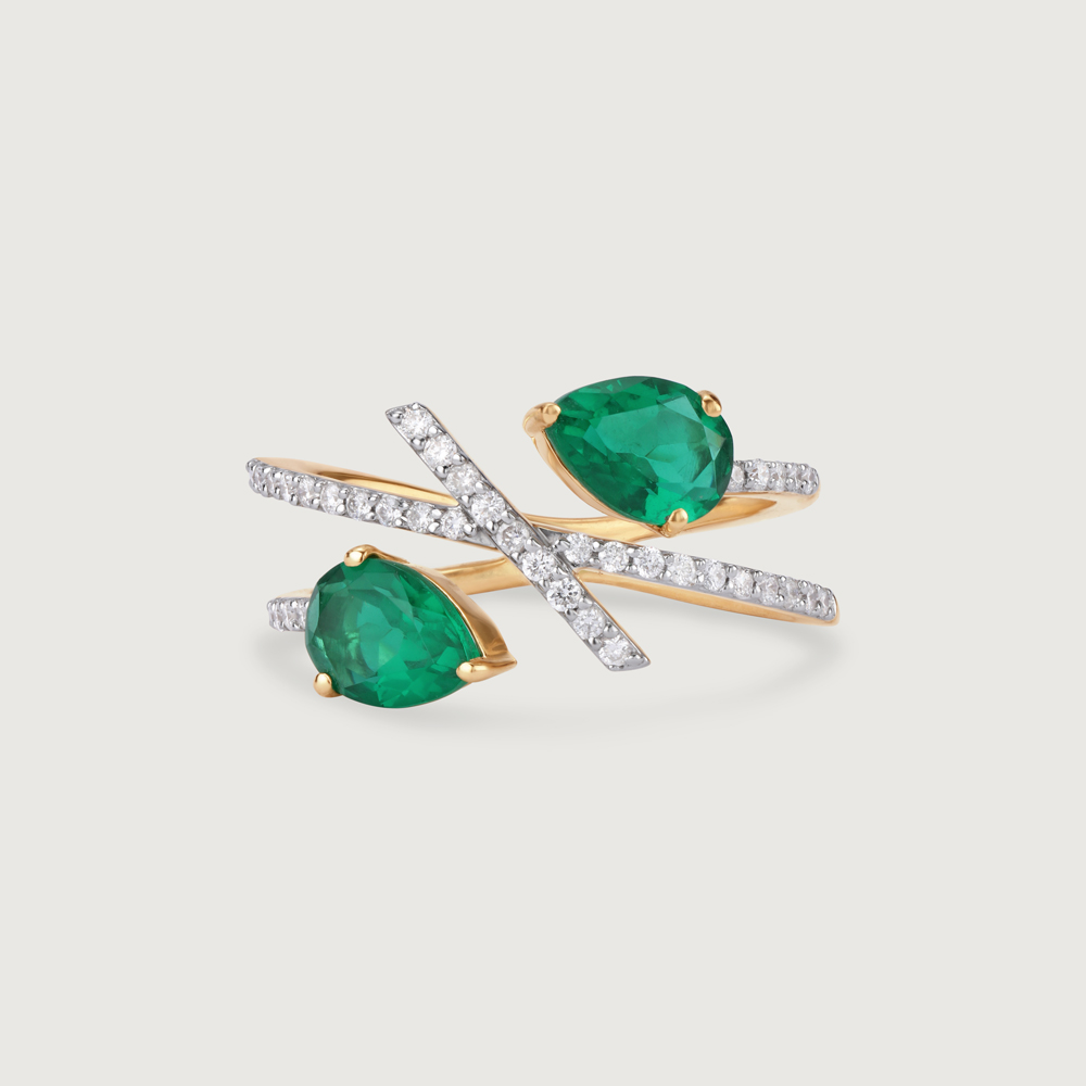 Verdant Vista 14KT Emerald & Diamond Ring,,hi-res thumbnail 3