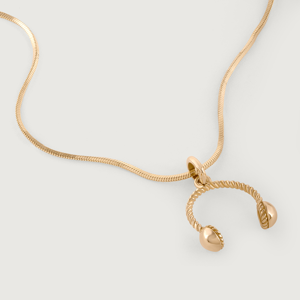 Headphone Charm Gold Pendant,,hi-res thumbnail 4