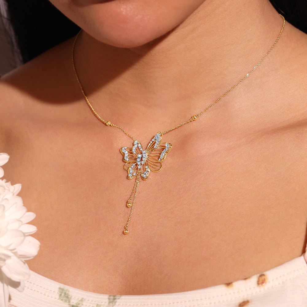 Butterfly Whispers Diamond Necklace,,hi-res thumbnail 2