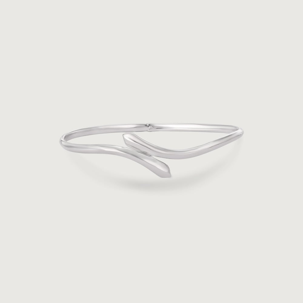 Sleek Contoured Silver Bangle,,hi-res thumbnail 3