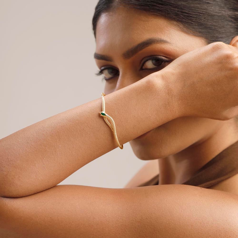 Serpentine Grace Gold Bangle,,hi-res thumbnail 2
