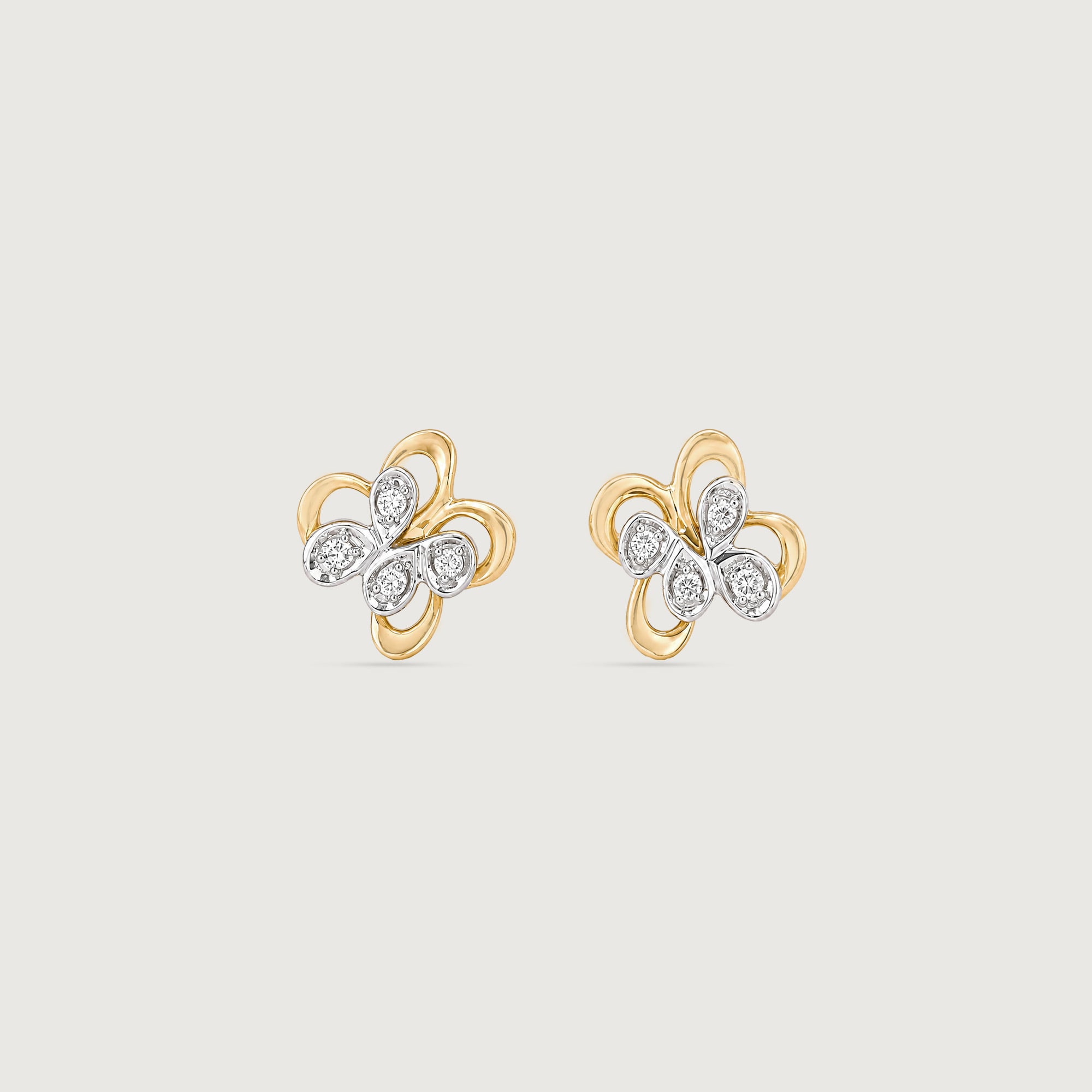 Radiant Bloom Diamond Stud Earrings