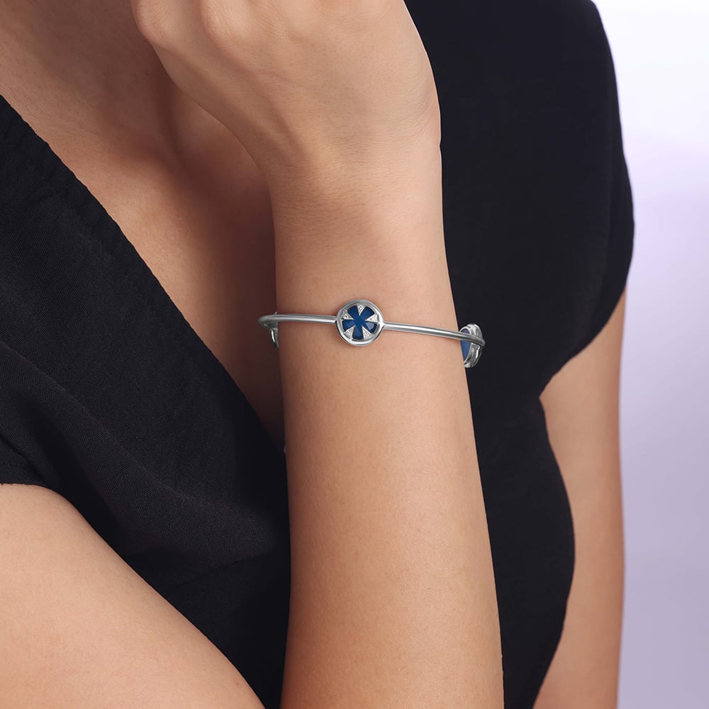 Bold Cosmic Silver Bangle,,hi-res thumbnail 2