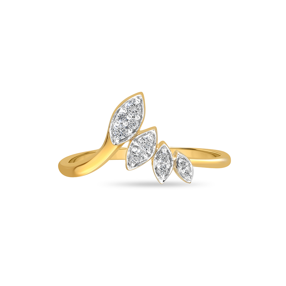 14KT Yellow Gold Organic Whirl Diamond Finger Ring,,hi-res thumbnail 2