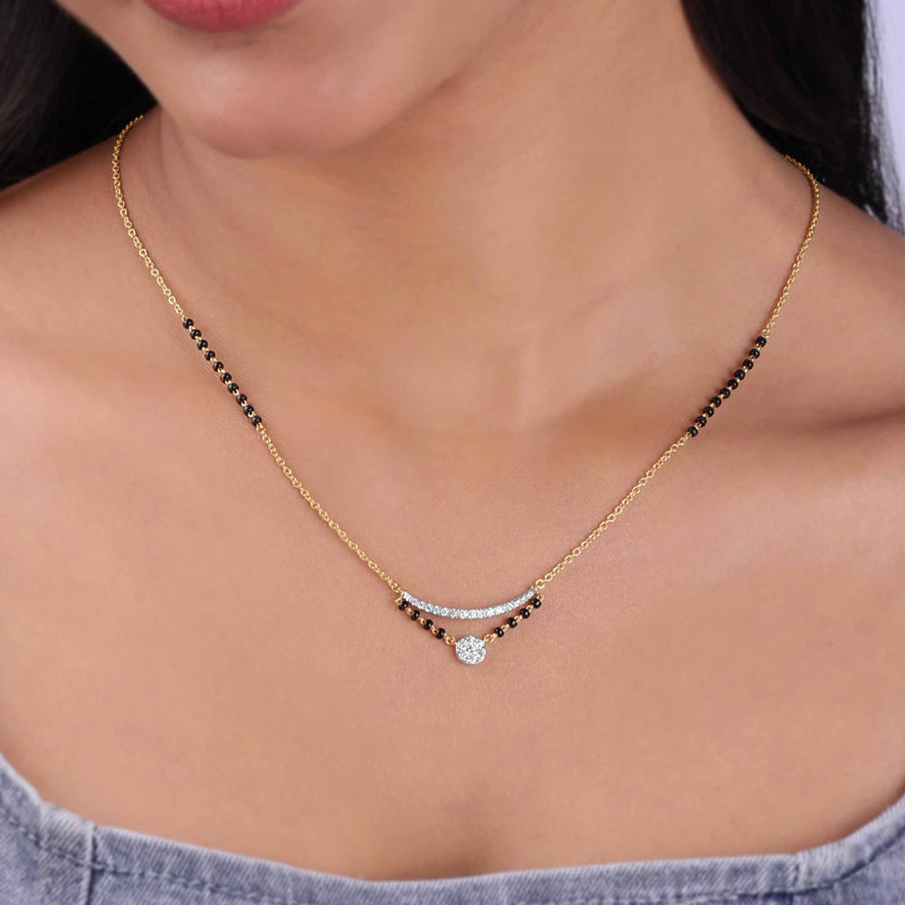 Sleek Orbit Diamond Mangalsutra,,hi-res thumbnail 2