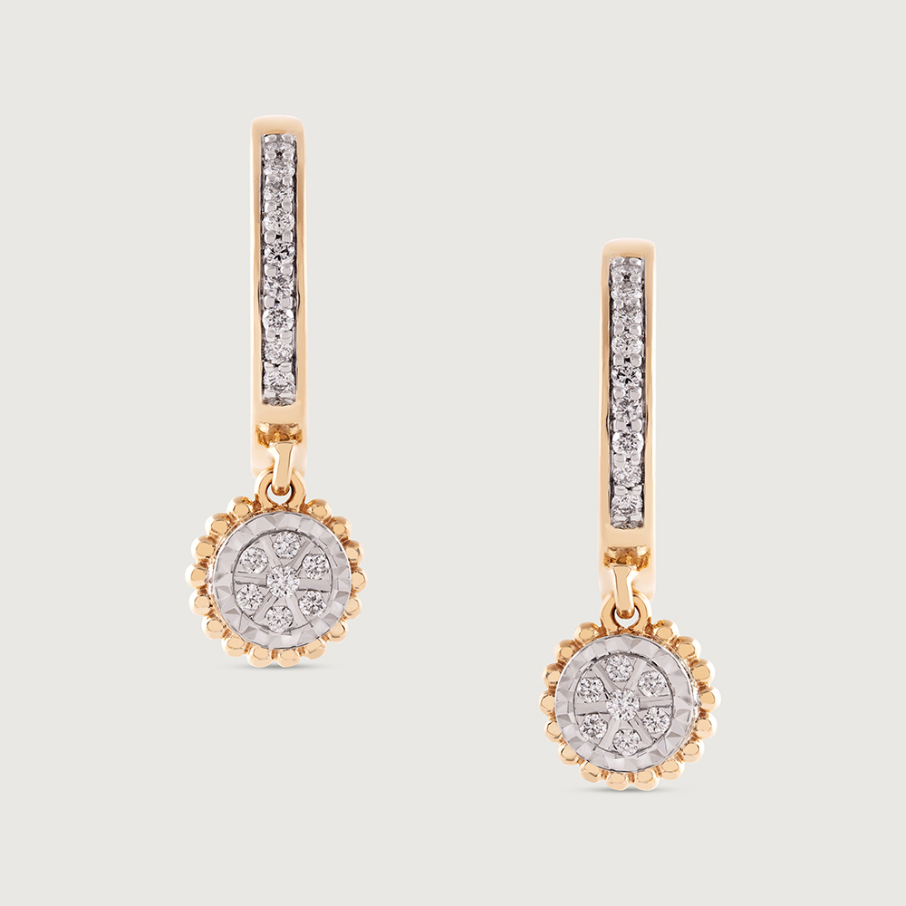 Dazzling Chic Gold & Diamond Hoop Earrings,,hi-res thumbnail 3