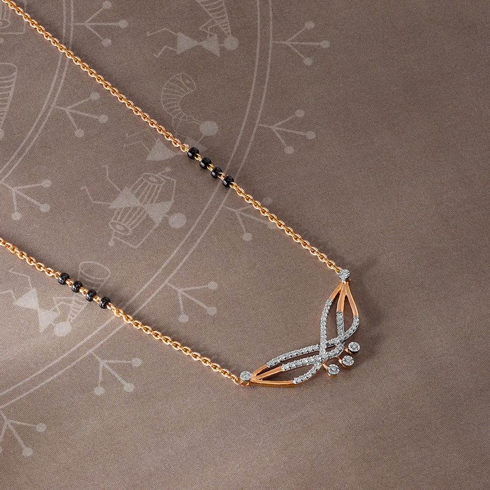 Flight of Elegance 14 Kt Gold and Diamond Mangalsutra