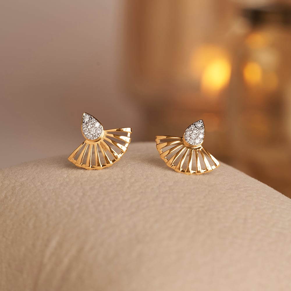 Radiant Sculptural Diamond Stud Earrings