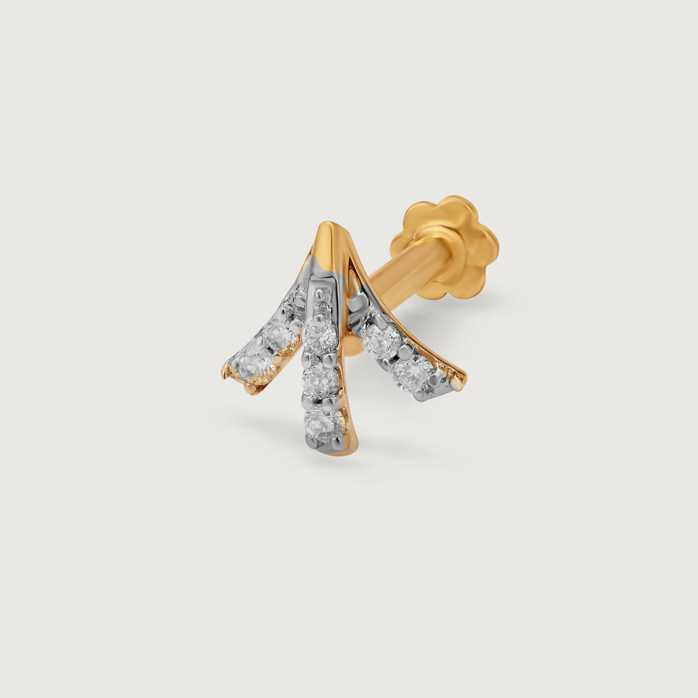 Stellar Elegance 14KT Diamond Nose Pin,,hi-res thumbnail 4