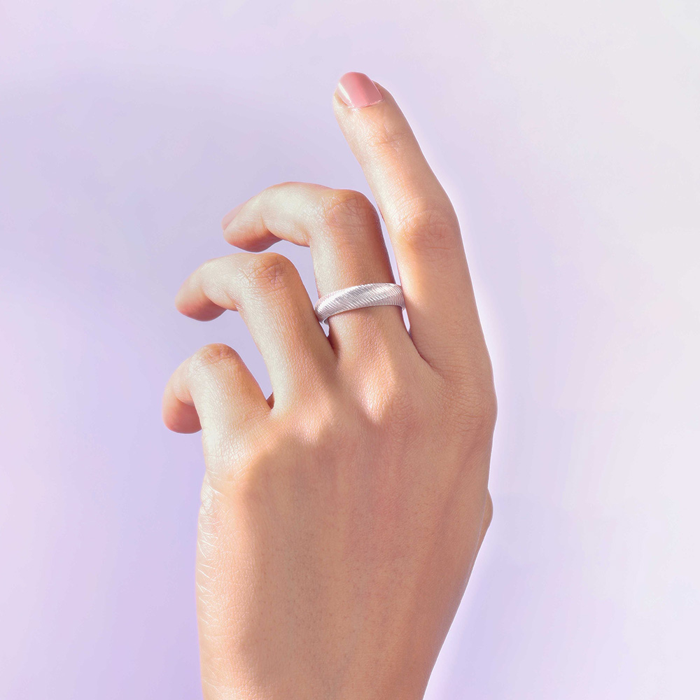 Sleek Mesh Silver Ring,,hi-res thumbnail 2