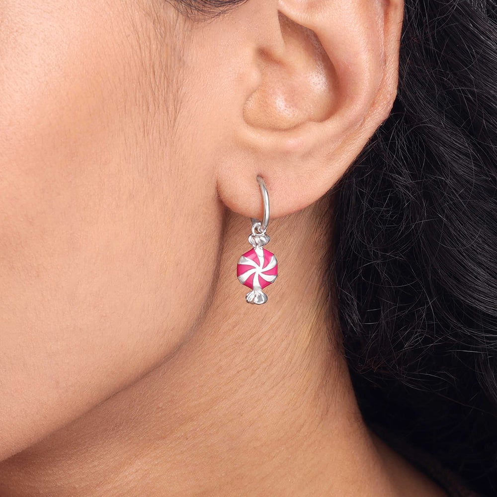 Playful Swirl Silver Drop Earrings,,hi-res thumbnail 2