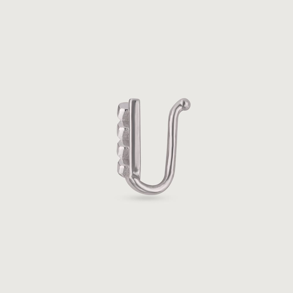 Playful Lattice Silver Nose Pin,,hi-res thumbnail 5