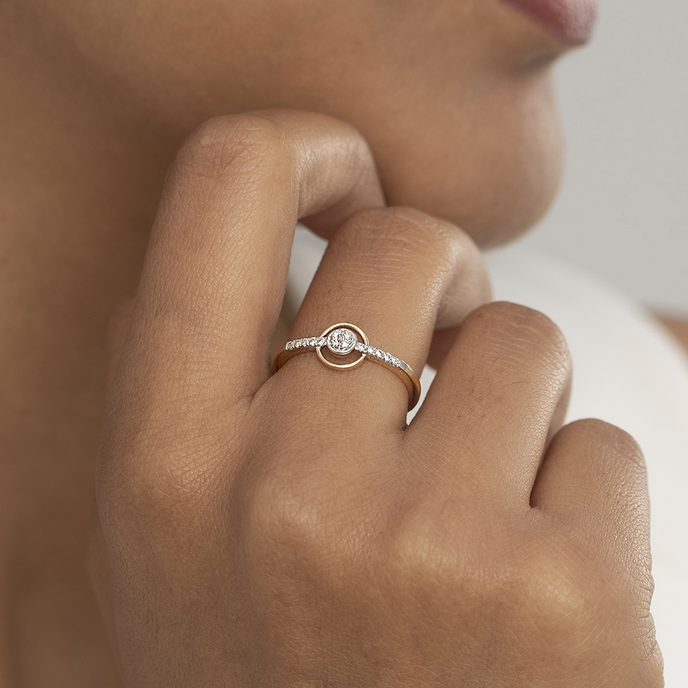 Timeless Circle Gold & Diamond Ring,,hi-res thumbnail 2