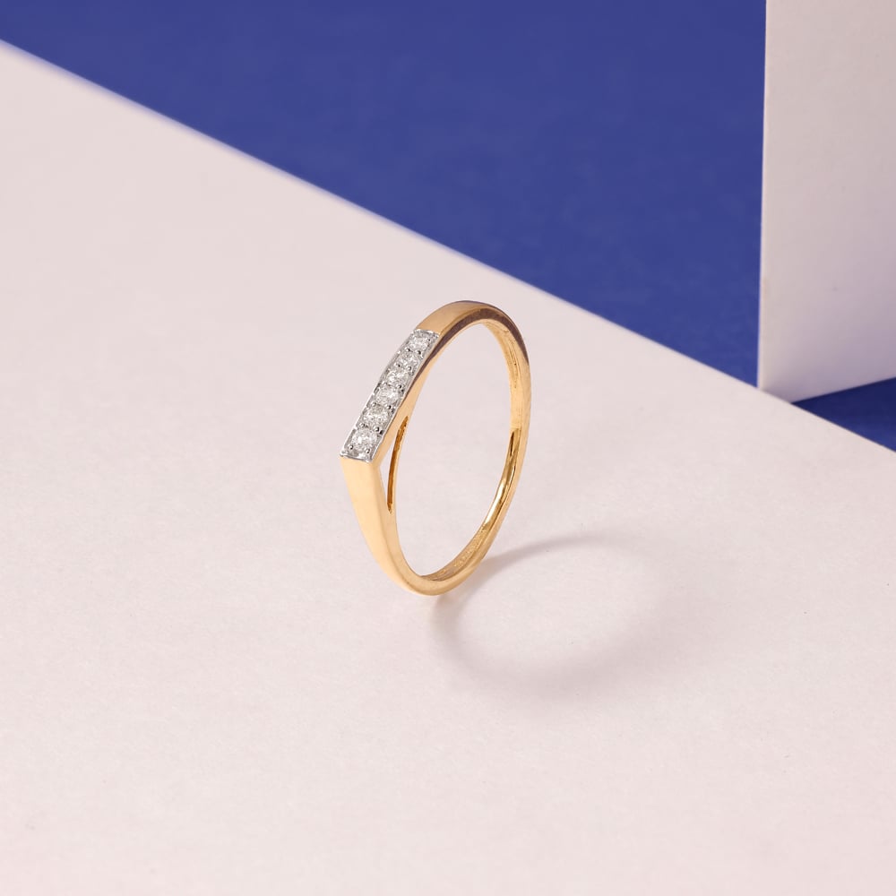 Sleek Angular Diamond Ring