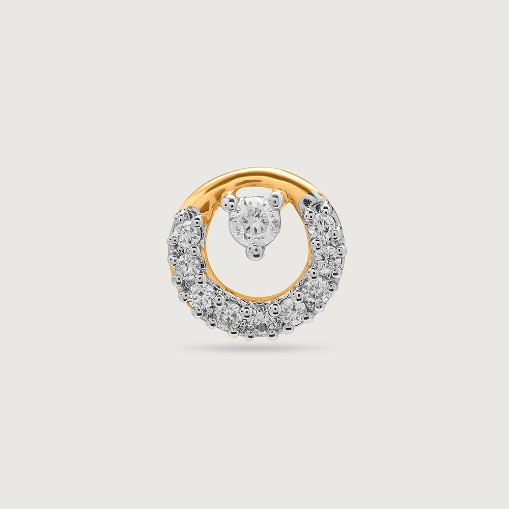 14KT Yellow Gold Diamond Nose Pin,,hi-res thumbnail 2