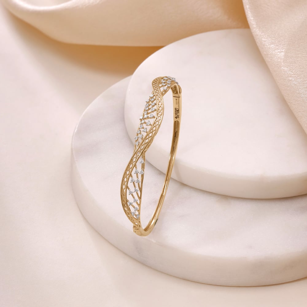 Woven Rhythm Diamond Bangle