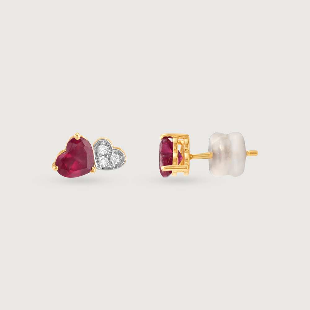 Scarlet Grace Ruby & Diamond Stud Earrings,,hi-res thumbnail 4