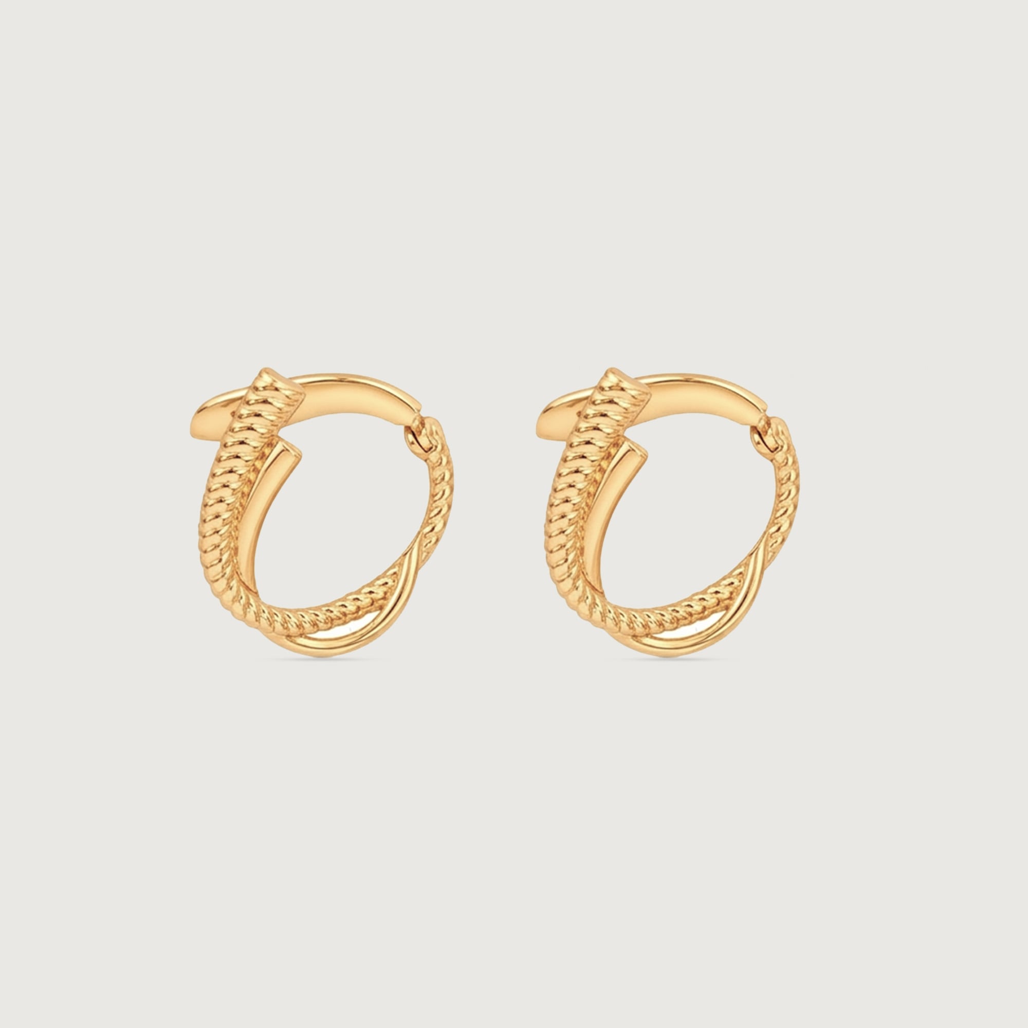 Fluid Twist Gold Hoop Earrings