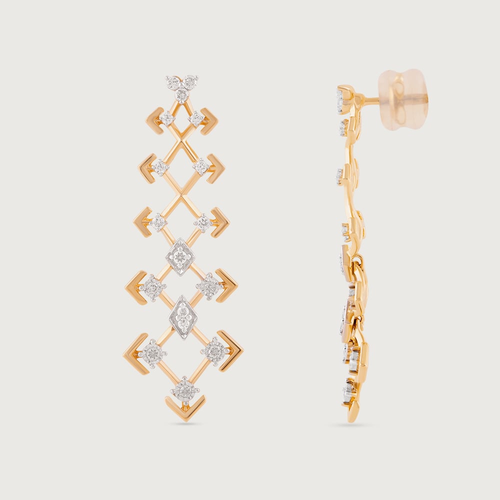 Disco Dream Gold & Diamond Drop Earrings,,hi-res thumbnail 5