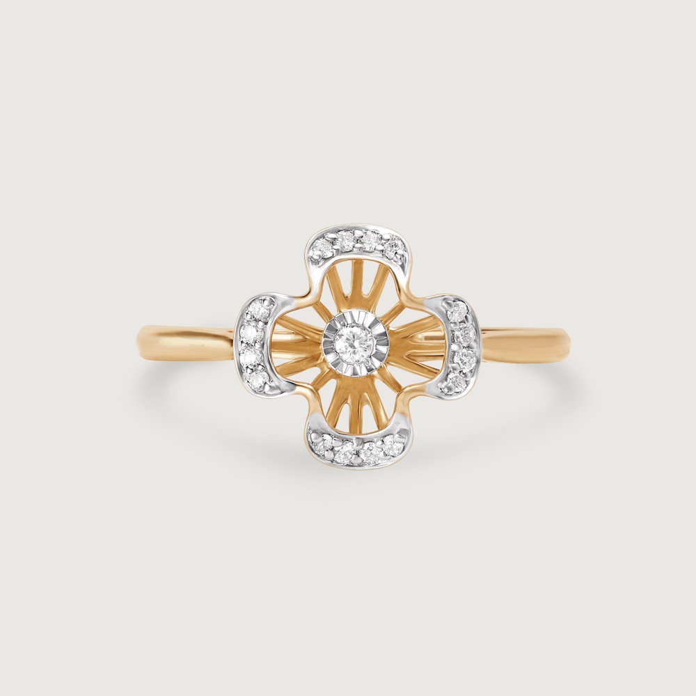 Sparkling Petals 14KT Gold & Diamond Ring,,hi-res thumbnail 3