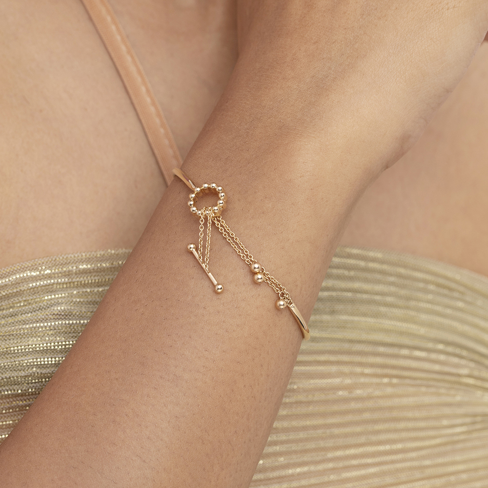 Jingling Spheres Gold Bangle,,hi-res thumbnail 2