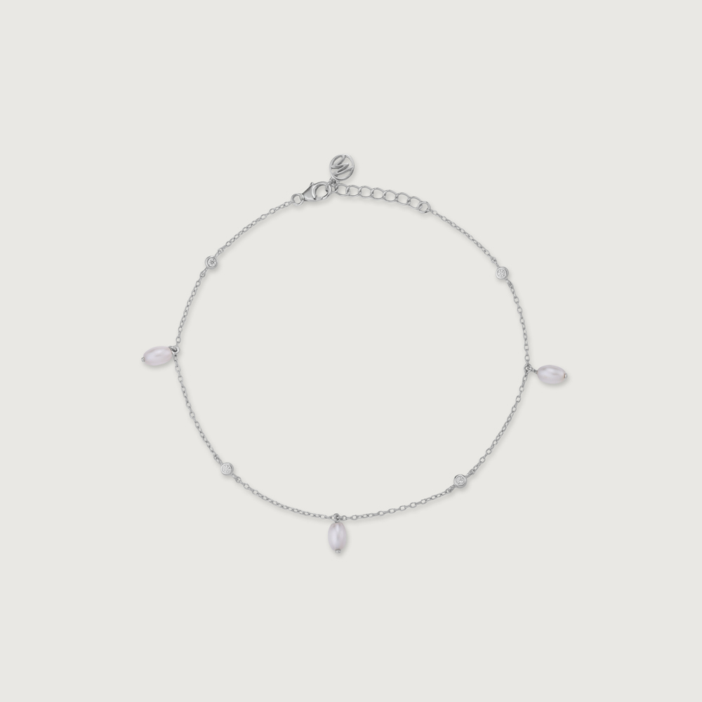 Dreamy Dangle Silver Anklet,,hi-res thumbnail 3