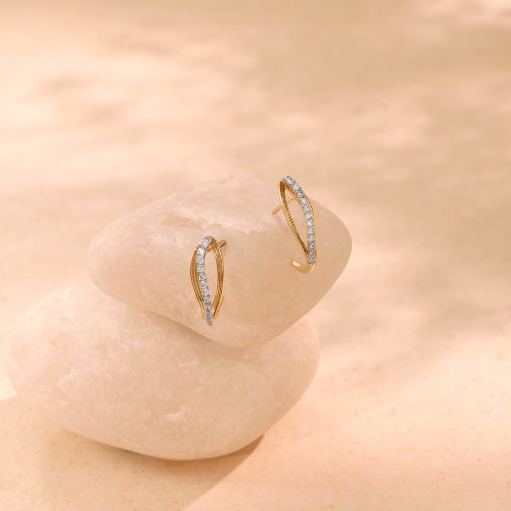 Fluid Embrace Diamond Hoop Earrings