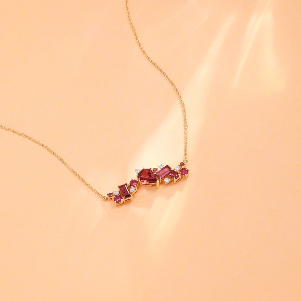 Radiant Rhythmic Pink Garnet Necklace