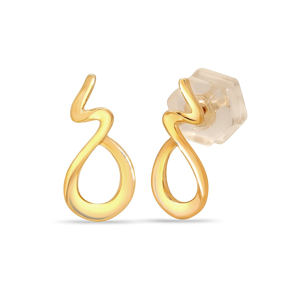 14KT Golden Classic Stud Earrings,,hi-res thumbnail 3