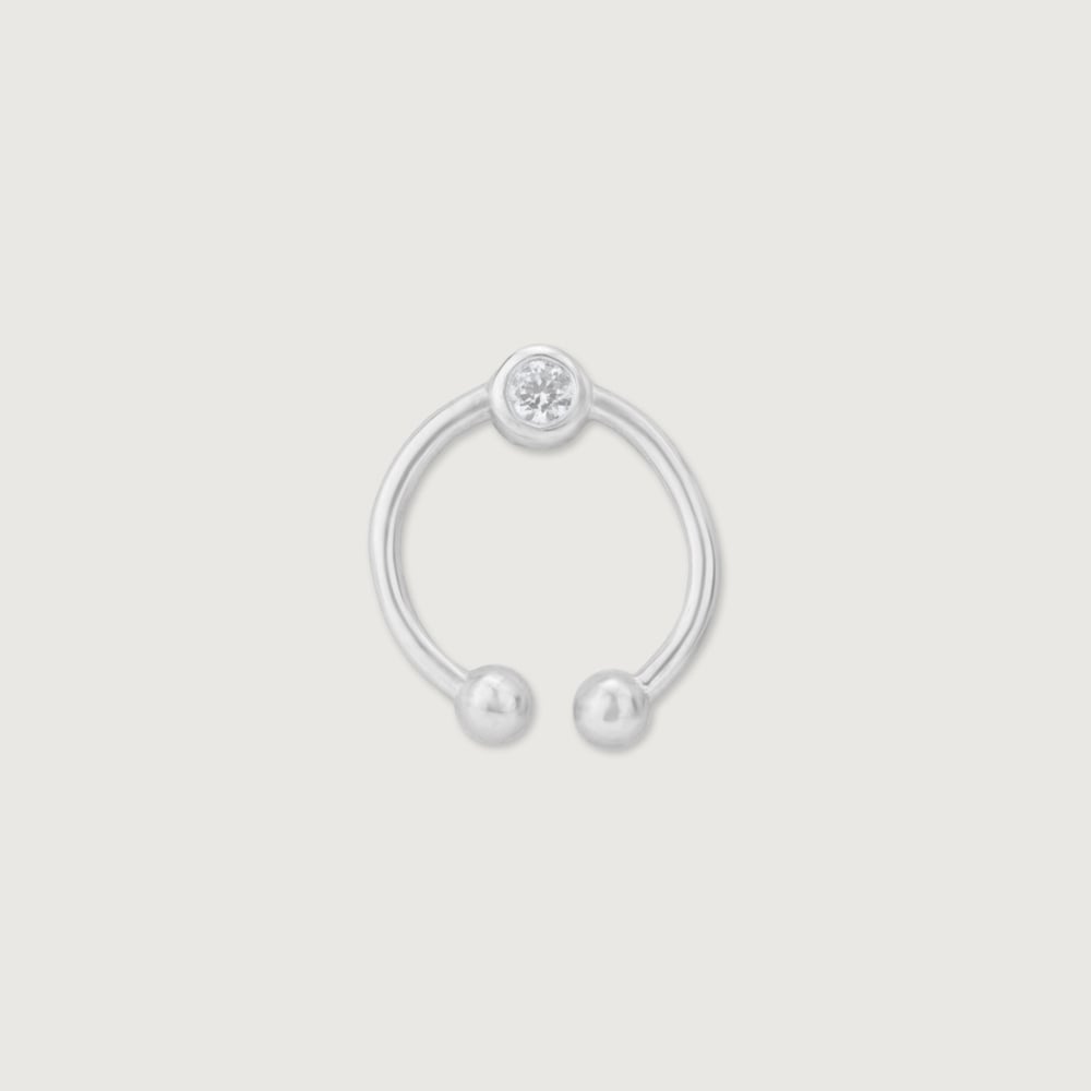 Sleek Beam Silver Septum Ring,,hi-res thumbnail 6