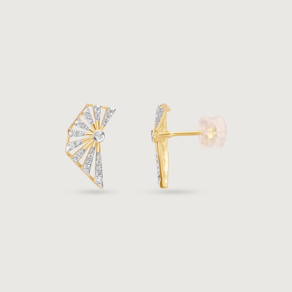 Solar Slice Diamond Stud Earrings,,hi-res thumbnail 4