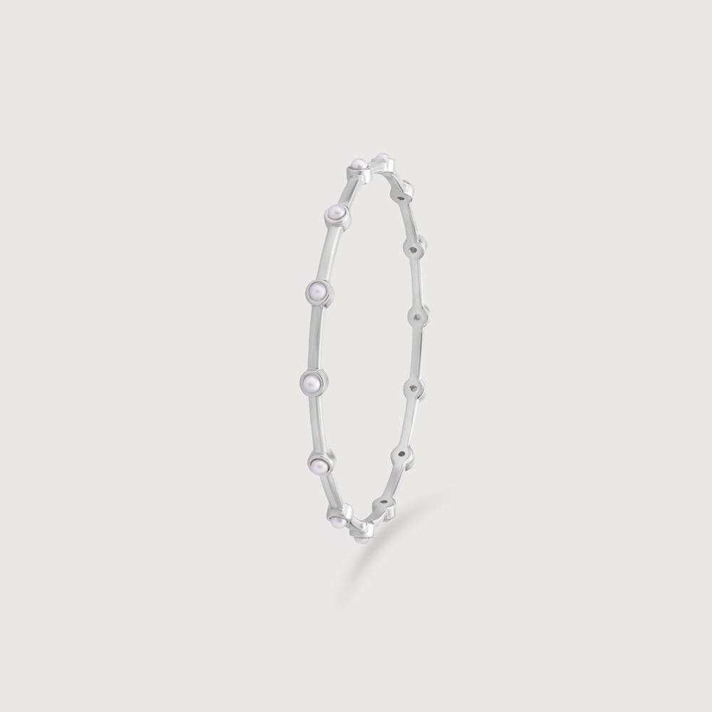 Playful Pearl Silver Bangle,,hi-res thumbnail 4