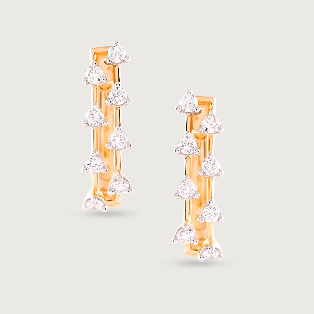 Radiant Luxe Gold & Diamond Hoop Earrings,,hi-res thumbnail 3