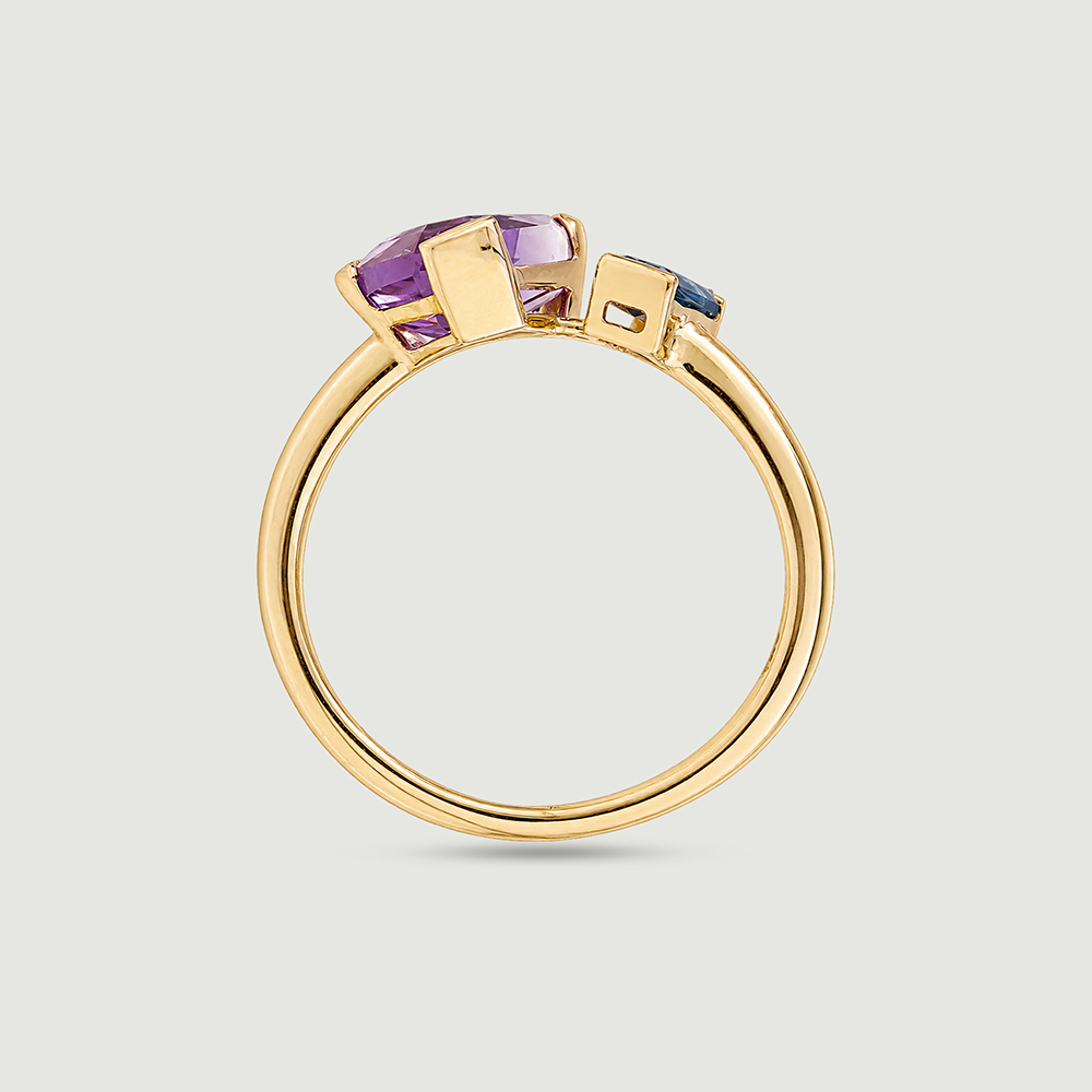 Sleek Faceted Amethyst and Topaz Ring,,hi-res thumbnail 5