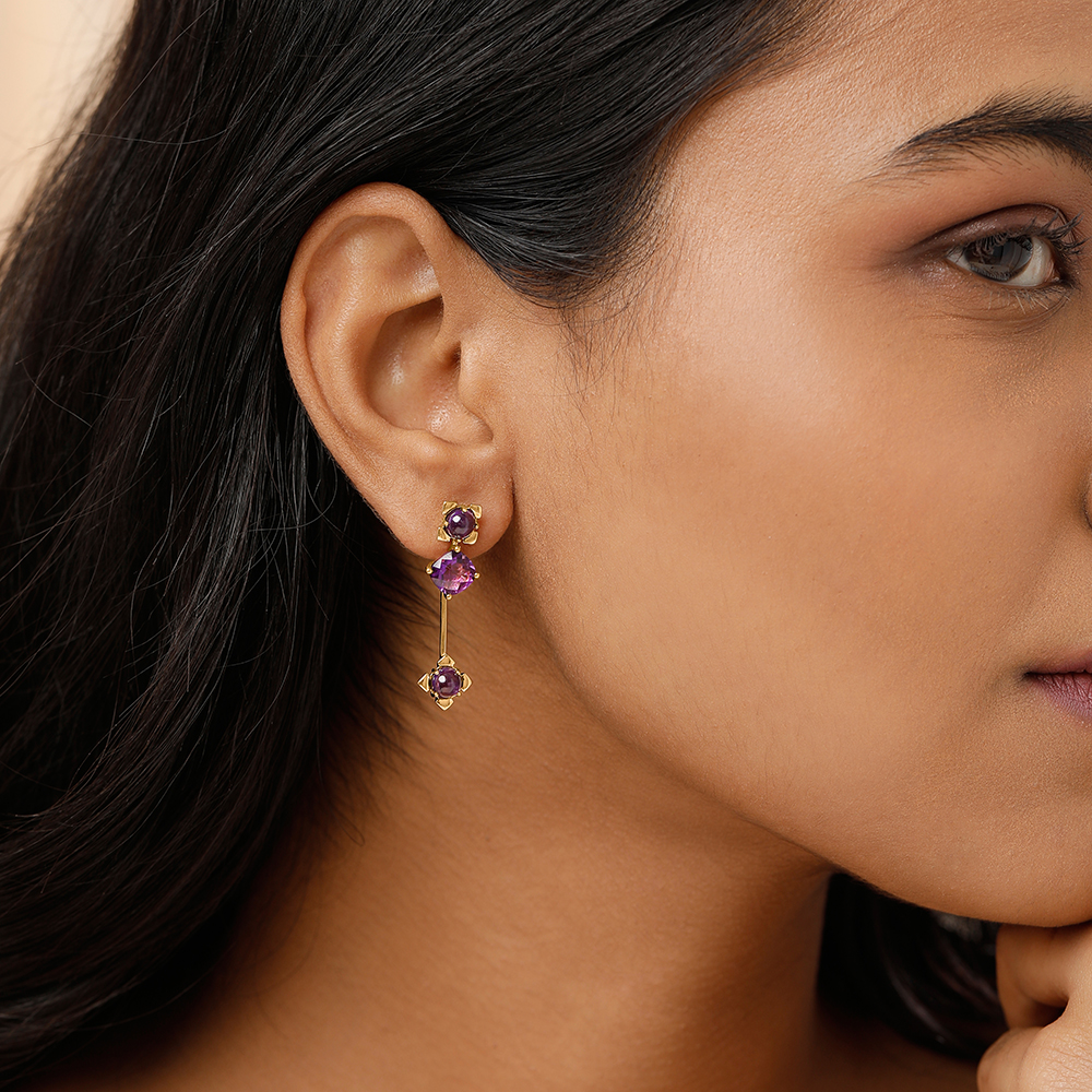 Mystic Mirage 14KT Amethyst Drop Earrings,,hi-res thumbnail 2